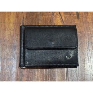 Golden Head Black Leather Bill Clip Made in Germany Bifold Wallet - New!